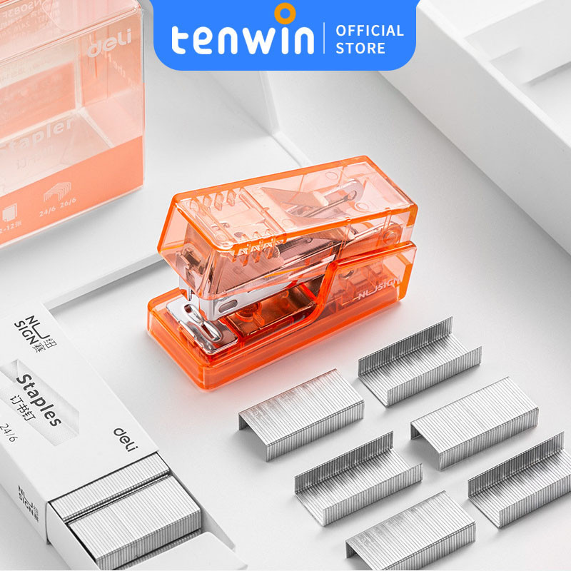 Student Transparent Stapler NO12 Stapler School Stapler Mini Trumpet Handheld Stapler -tawin offical