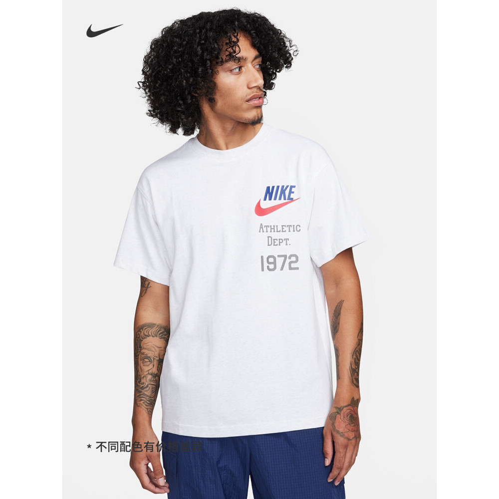 [พร้อมส่ง]Nike Nike Official Men's Short Sleeve Top Summer N สีขาว วินเทจ หนาๆ oversize y2k ใส่สบายๆ