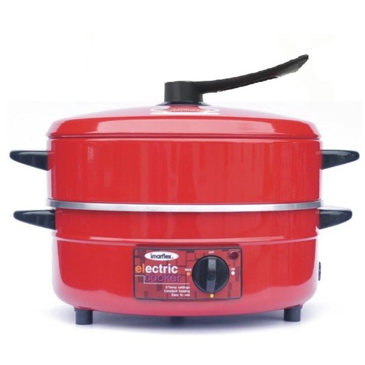 หม้ออเนกประสงค์ IMARFLEX กระทะไฟฟ้า อลูมิเนียม รุ่น MP16Q ซึ้ง 1 ชั้น ขนาด 3 ลิตร ฝาอลูมิเนียม mp-16