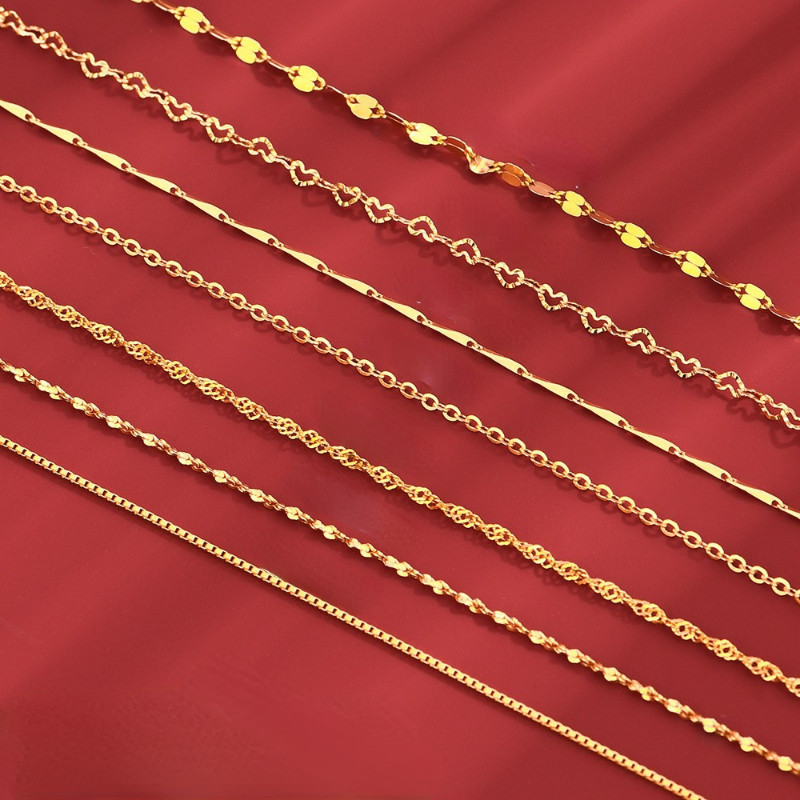 สร้อยคอมากาษา 18K Gold พร้อมสายเงินสเตอร์ลิง 925 แบบคล้องกระดูกไหปลาร้า ขนาดปรับได้