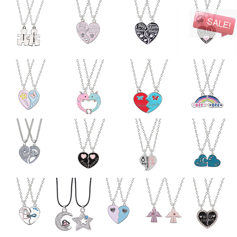 At 2 ชิ้นฝนแฟชั่นเพื่อนที่ดีที่สุดน้ําผึ้งรักคู่จี้สร้อยคอ BFF ของขวัญ Ho A