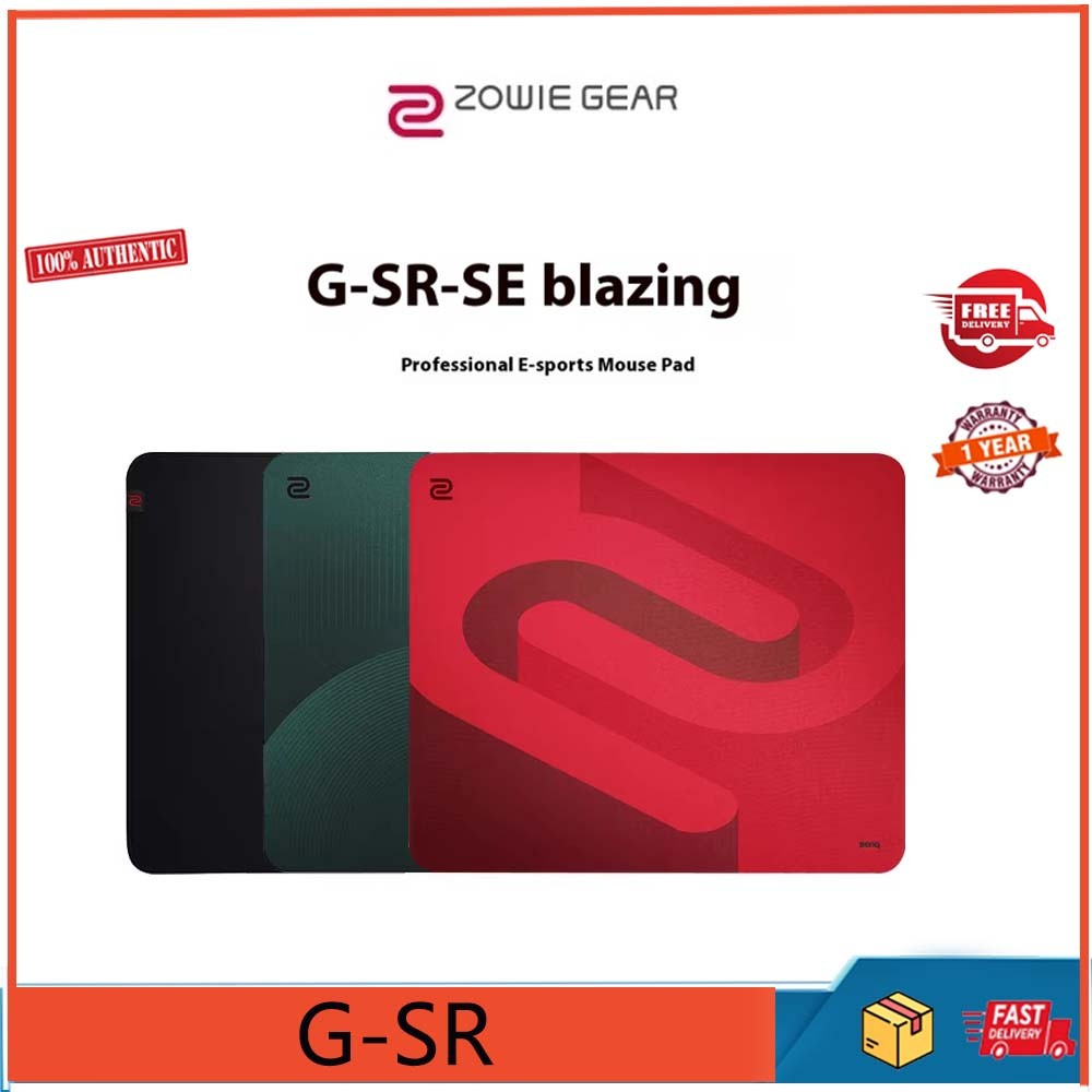 แผ่นรองเมาส์สําหรับเล่นเกม Zowie Gear G-SR-SE, การรักษาป้องกันน้ํา, พื้นยางความหนาแน่นสูงสําหรับแผ่น
