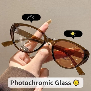 [ ZM✨] สายตาสั้น 75 ~ 400 แว่นตาเปลี่ยนสีแว่นตาสายตาสั้นแว่นตายาวตากันแดดลดแสงอัตโนมัติ 309