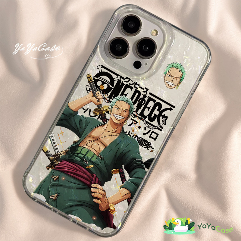 สำหรับ iPhone11 13 ONE PIECE Case For เคสไอโฟน14 15 12 PRO MAX 7 8 15 Plus X XR XS MAX Zoro Model ขั้นสูง เปลือกหอยเคส