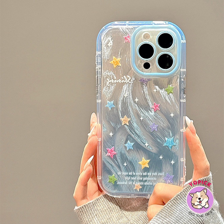 สาวดาวที่มีสีสันน่ารักเคสโทรศัพท์สําหรับiphone 11 12 13Pro Max 14Plus XR XS Max 7 8 Plus SE2020 การ์ตูนฝาครอบโทรศัพท์สําหรับIPhone 15ProMaxกรณีเพื่อนสาวNYS