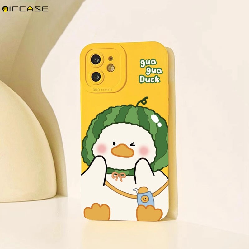 สําหรับ Honor Magic 6 5 4 3 Pro Ultimate Lite เคสโทรศัพท์น่ารักแตงโมหมวกว่ายน้ําเป็ดสีเหลืองการ์ตูนตลกสีเขียว Matte Frosted ซิลิโคนนุ่มกรณีปกหลัง