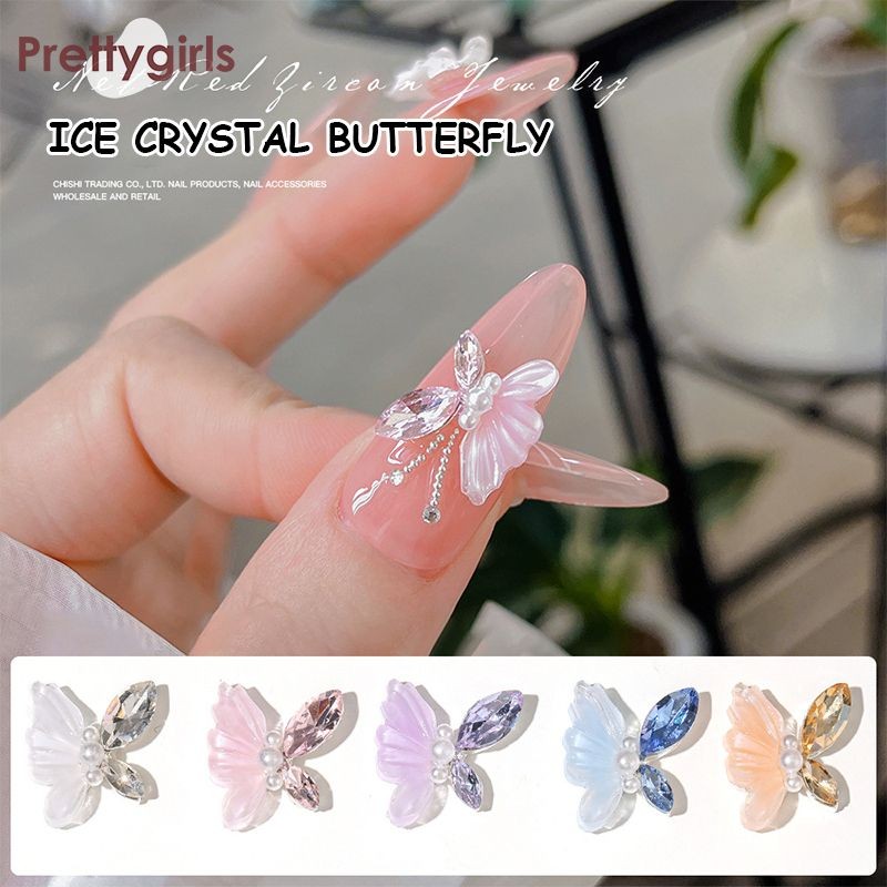 PY.thSetting Diamond Crystal Butterfly Decorative Nail Art Accessories Nail Decorative-PY – โปรปัง