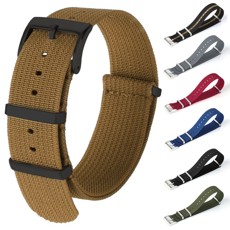 สาย NATO ZULU ผ้าใบนาฬิกา One Piece Loop สร้อยข้อมือไนลอน 18 มม.20 มม.22 มม.สําหรับ Seiko 5 กีฬาสไตล์ทหาร Universal WatchBands ผู้ชายผู้หญิงเข็มขัดข้อมือ