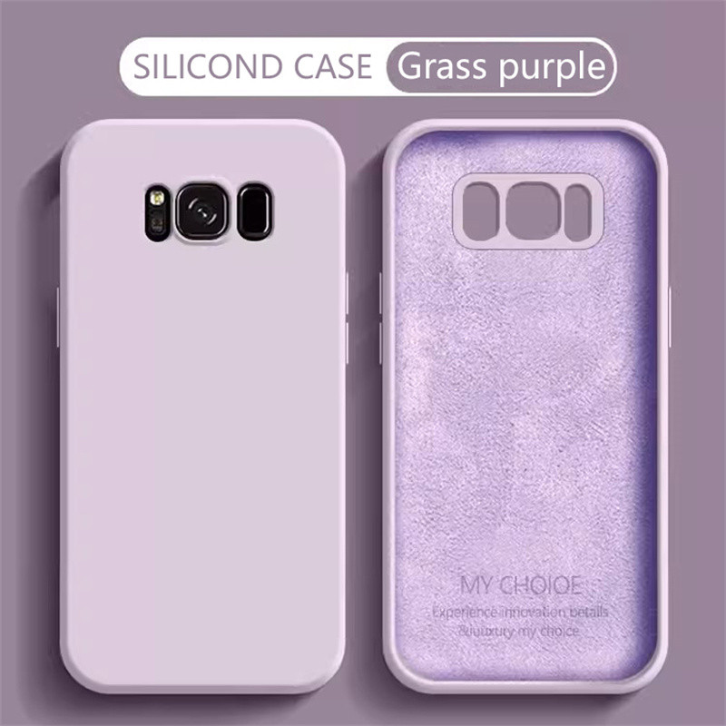 เคสโทรศัพท์ซิลิโคนเหลวทรงสี่เหลี่ยมสําหรับ Samsung Galaxy S8 S9 S10 Plus กล้องนุ่มป้องกันกันกระแทกฝาหลัง Samsung 8Plus