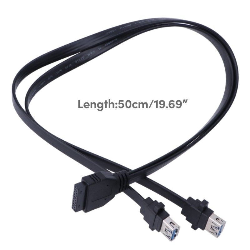 Utake USB Splitter Cable เมนบอร์ด 19Pin to 2 USB 3 0 Extension Cable Shielded Line