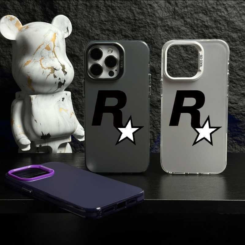 🔥COD🔥ใช้ได้ iphone 11 13 12 14 15 Pro MAX 14 15 7 8 Plus XR XSMAX เคสโทรศัพท์มือถือโฮโลแกรม Rockstar แบรนด์อินเทรนด์