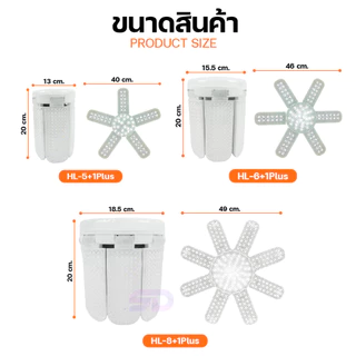 HLX หลอดไฟเพชร พับเก็บได้ 480W/380W/280W สว่างมาก ประหยัดไฟ หลอดไฟพับ หลอดไฟใบพัด LED BULB มอก. แท้