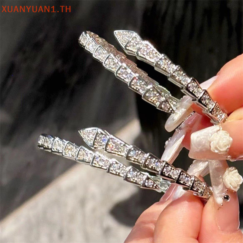 Xuan คลาสสิกอารมณ์สร้อยข้อมืองูสําหรับผู้หญิงสาวแฟชั่นฝังเงาเพทายสร้อยข้อมือพรรคเครื่องประดับอุปกรณ์เสริมของขวัญ TH