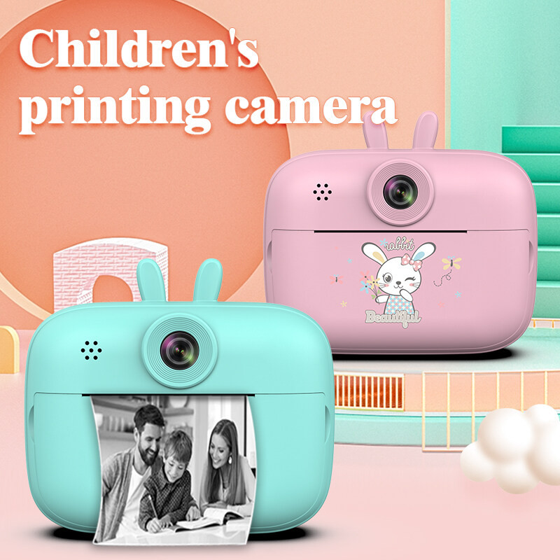 CAMERA กล้องการ์ตูนกล้องพิมพ์กล้องพิมพ์แบบความร้อนสำหรับเด็ก3-12ปี กล้องการพิมพ์ภาพถ่ายสำเร็จรูป