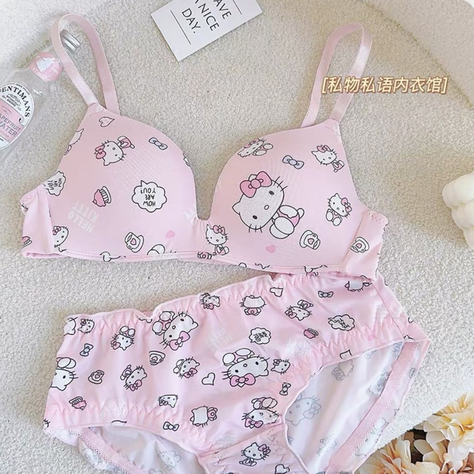 Hello Kitty Girl Bra ที่ไม่มีสายหนัง katie Anti-SLIP Small breast Push-Up ชุดชั้นในน่ารัก Sweet ราคา ถูกที่สุด ดีลบีเคเค รูปภาพหลัก