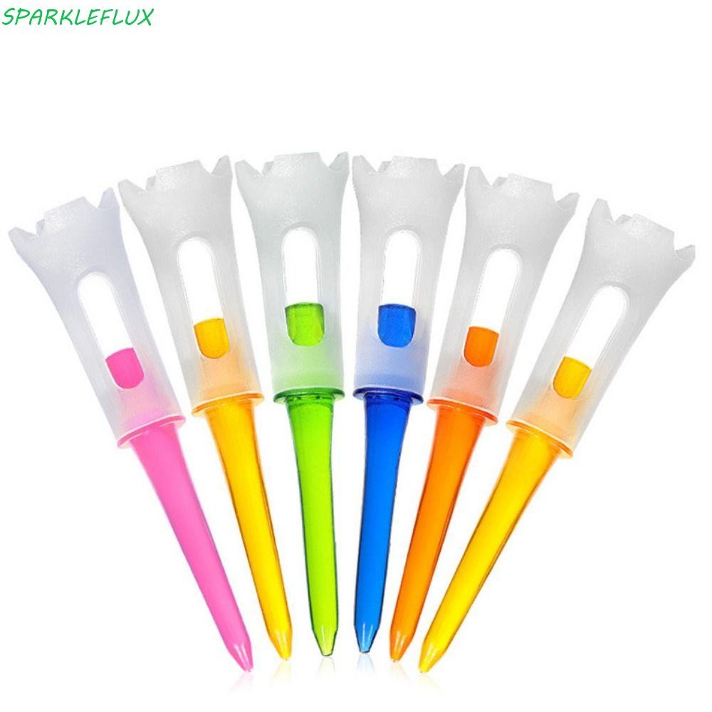Sparklefflux 10 ชิ้น/ล็อต Tees กอล์ฟ, Ball Holder Low Resistance Golf Clubs Tee, อุปกรณ์กอล์ฟพลาสติกหลายสียางเบาะเครื่องมือการฝึกอบรมกอล์ฟกีฬากลางแจ้ง
