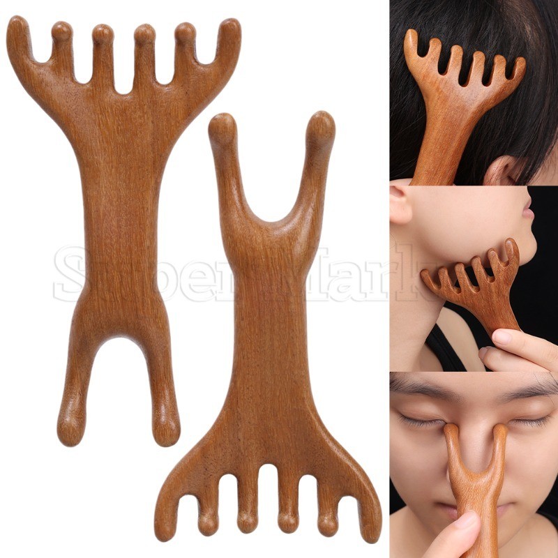 [ แนะนํา ] หวีนวดเขากวาง - เครื่องนวดหัวหกกรงเล็บ - Meridians Gua Sha Stick - มีดโกนใบหน้า - สองหัว, ป้องกันความเมื่อยล้า - เครื่องมือดูแลความงาม - อุปกรณ์สุขภาพ