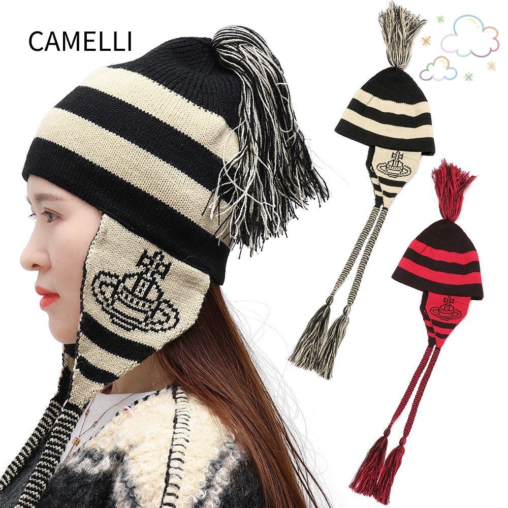 Camelli Okazaki Shinichi NANA หมวกของขวัญขนสัตว์หนาอบอุ่นฤดูหนาว Vintage พู่ป้องกันหู