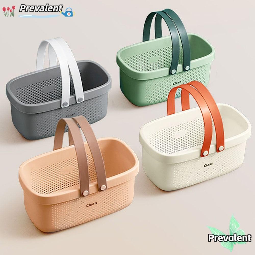 Preva ตะกร้าอาบน้ํา, ความจุขนาดใหญ่ Hollow Out Drain ตะกร้า, แบบพกพาพร้อมที่จับ Stackable Toiletry Organizer ห้องครัว