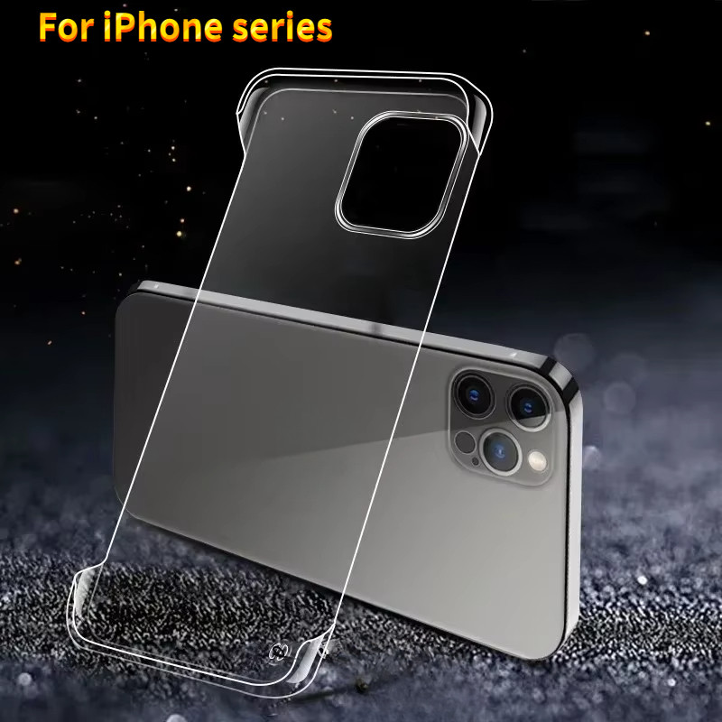 Ultra Thin Clear Frameless สําหรับ iPhone 16 Pro Max 15 14 5G 2024 โปร่งใส Hard PC ฝาหลังสําหรับ 17Pro i16 16Pro 15Pro 14Pro 15 + 16ProM Clear กันกระแทกกรณี