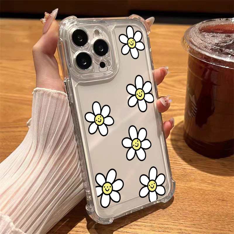 CASE นิ่มกันกระแทกเคสโทรศัพท์ สำหรับรุ่น เคสสำหรับ 13/12/14 Plus Pro Max 8/7 Plus X/XR 11 12proดอกไม้อีโมติคอน