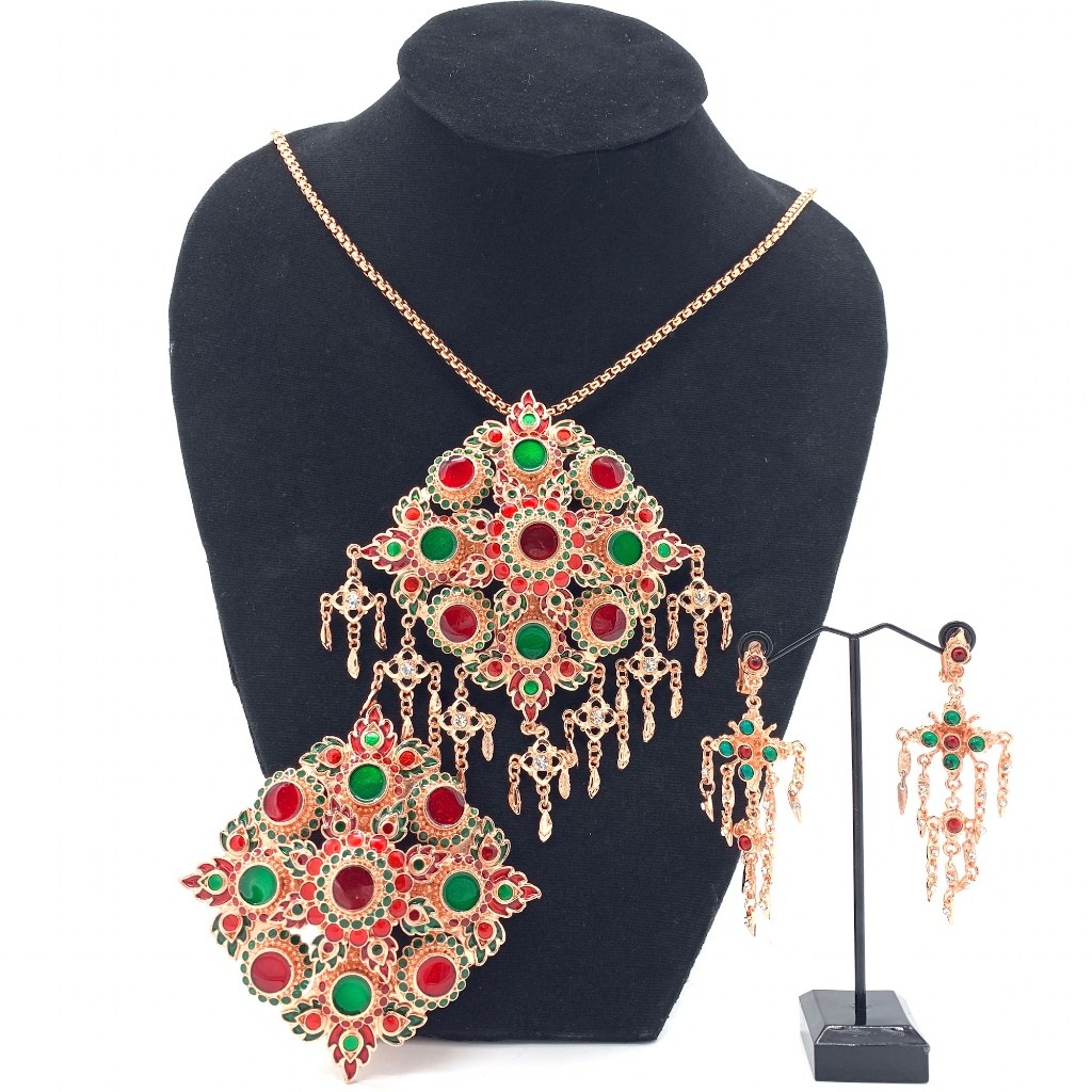 ชุดเซ็ทสร้อยคอ สำหรับเจ้าสาว และนางรำ สวมใส่ประกอบการแสดง ประดับชุดไทยvtd