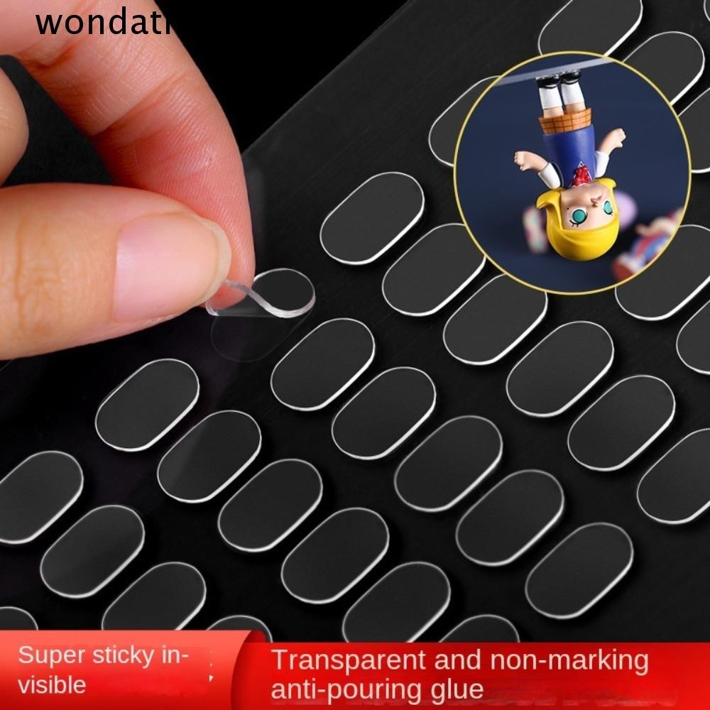 Wonda 40 ชิ้น/เซ็ต Popmart Dot กาว, กล่องเก็บของ Strong Box Foot สติ๊กเกอร์, เทปกาวคงที่ไม่มีร่องรอย เทปกาวคงที่โปร่งใส