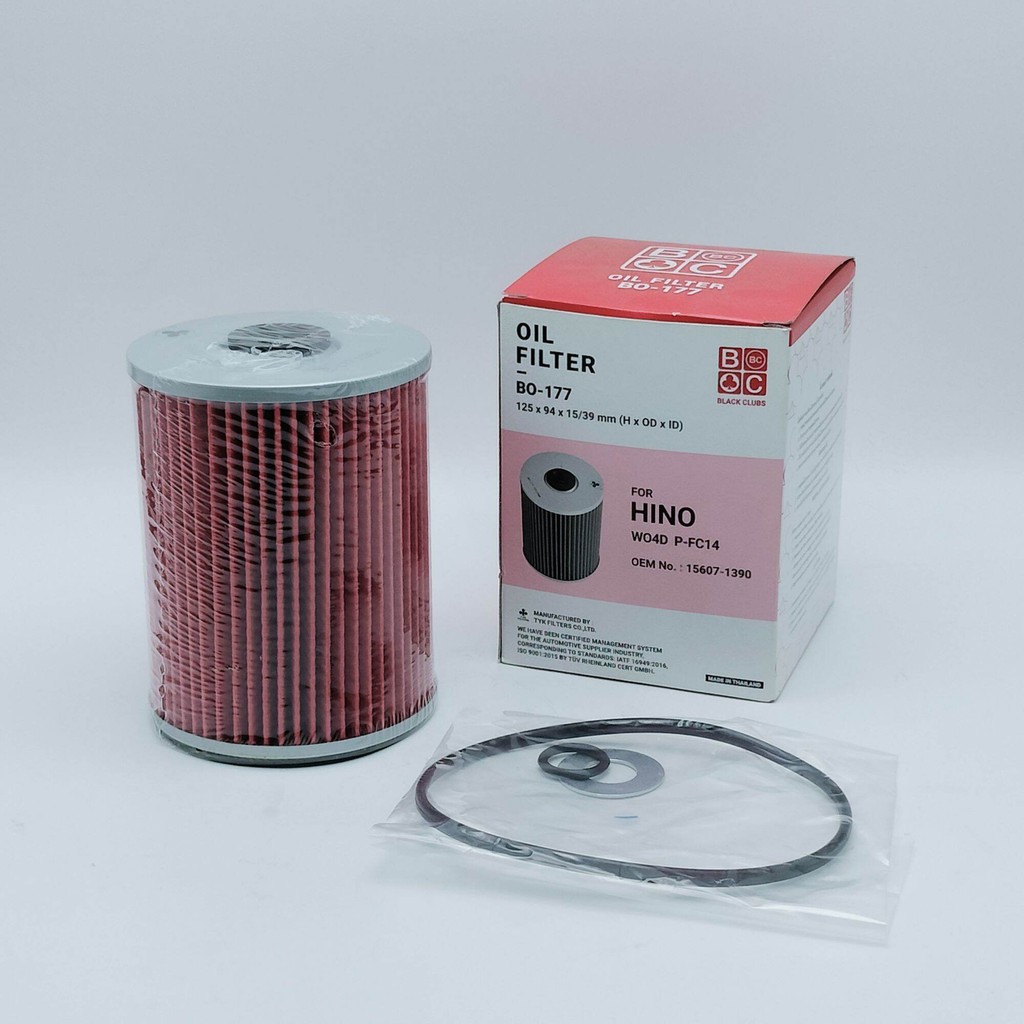 กรองน้ำมันเครื่อง กรองเครื่อง HINO KM545,KM777,WO4D (BO-177) OEM. 15607-1390