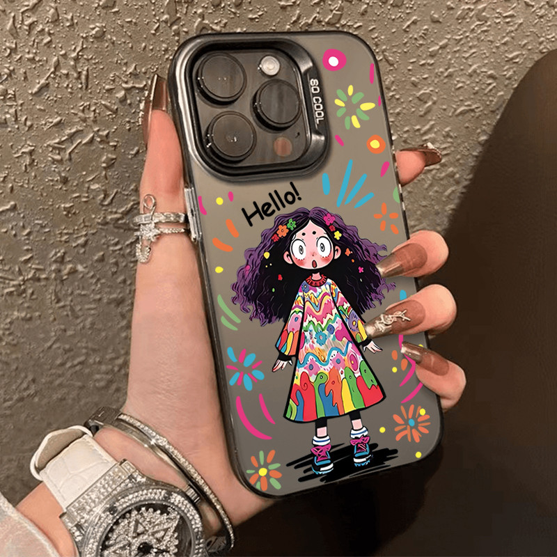 โลหะชุบโลหะด้วยไฟฟ้า ไอโฟนสาวผมแดง,หัวนม,for 11 iPhone 12 13 14 15Pro MAX X XS XR 7 8Plus เคสโทรศัพท์