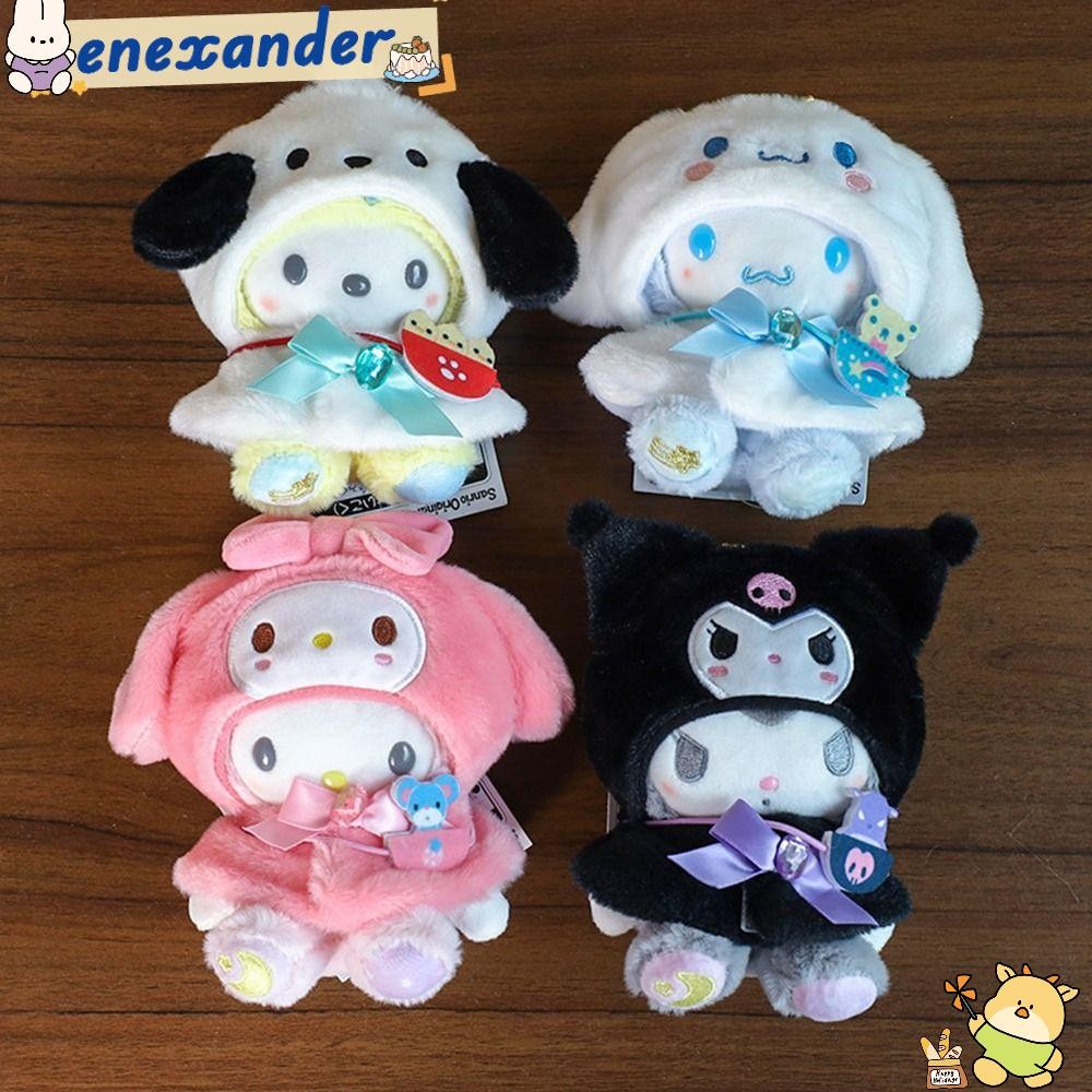 Enexander ตุ๊กตาเสื้อ, Kitty Kuromi Melody Plush Velvet Labubu ตุ๊กตาเสื้อผ้า,แฟชั่น 10 ซม. Kawaii Cinnamoroll รูปแบบตุ๊กตาหมวกสําหรับ Labubu ตุ๊กตา