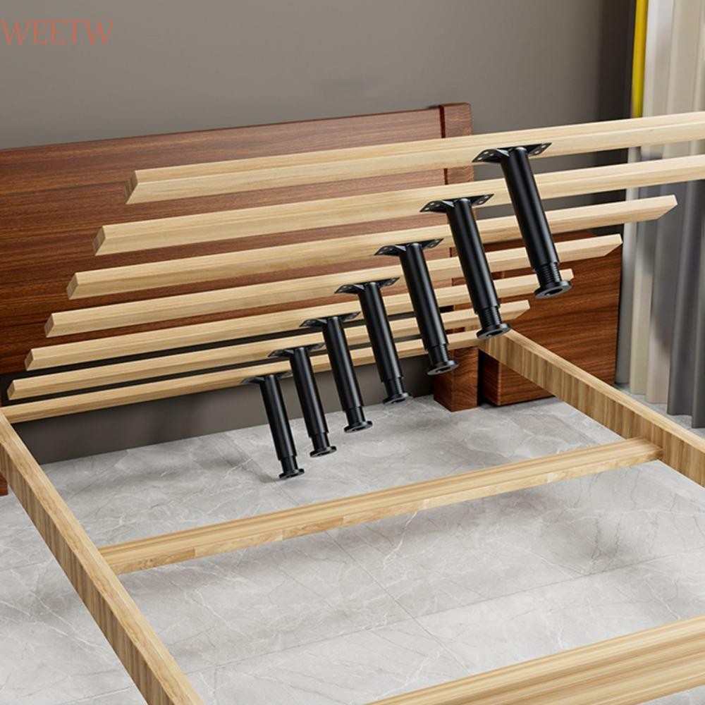 Weekw Bed Beam Support Telescopic สีดําเฟอร์นิเจอร์ขาเพิ่มความสูงรับน้ําหนักแบริ่งชั้นปรับระดับได้