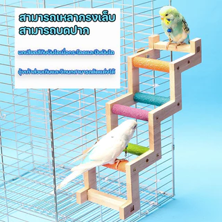 ของเล่นนก บันไดนก นกแก้ว ของตกแต่งกรง ติดตั้งในกรง