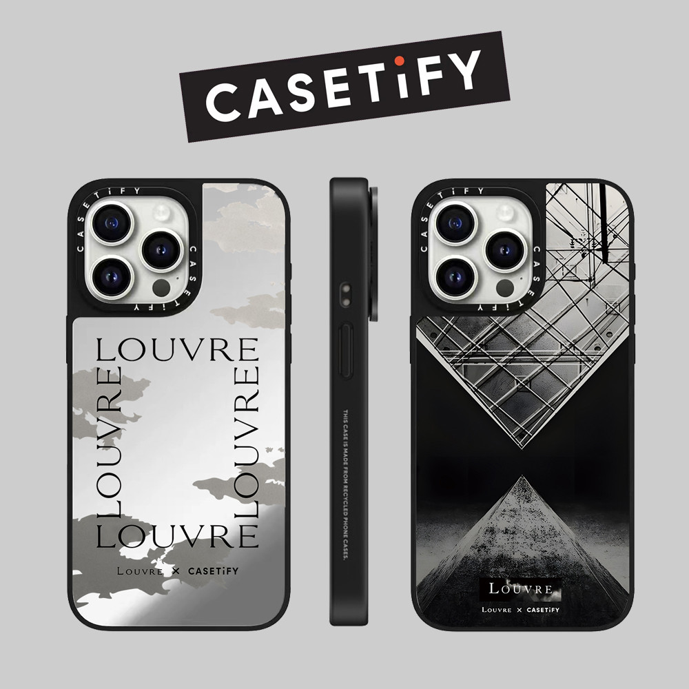 Drop proof CASETIFY เคสโทรศัพท์สําหรับ iPhone 16promax 16Pro 16 plus 15Pro 15promax 14promax 13 13promax พิมพ์ด้านข้างเคสแข็ง Louvre 12promax iPhone 11 กรณีแกะสลักคุณภาพสูง