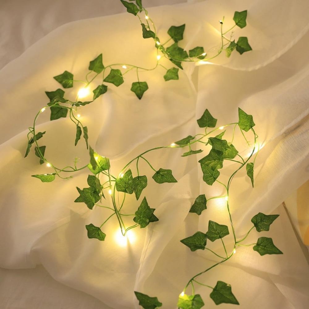 CVMAX ประดิษฐ์ Ivy Vine Fairy Light, 2 M-10 M กันน้ําปลอมสีเขียว Leaf String ไฟ, กลางแจ้ง Garland 20/50/100LED งานแต่งงานตกแต่งพืชปลอม Vine ไฟ LED - รูปที่ 2