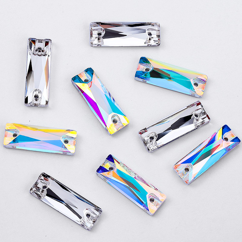 คริสตัลหรูหรา 5A แก้ว Rhinestone เย็บหินสี่เหลี่ยมผืนผ้า Flatback Strass เย็บบน Rhinestone สําหรับเสื้อผ้า ราคา ถูกที่สุด ดีลบีเคเค แกลเลอรีภาพที่ 8