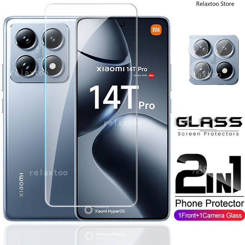 2in1 คลุมทั้งหมดหน้าจอกระจกนิรภัยสําหรับ Xiaomi 15T 14T Pro 15TPro 14TPro 15 T Xiaomi14T Xiaomi15T Pro 5G หน้าจอโทรศัพท์กล้องด้านหลังเลนส์กล้องฟิล์มแก้วโทรศัพท์