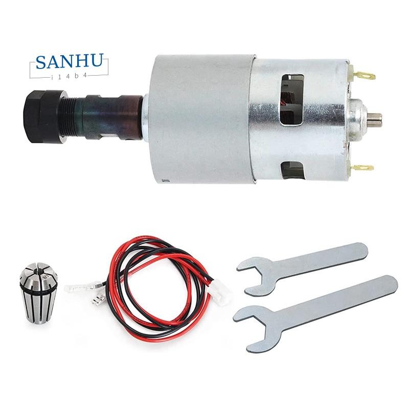 Dc มอเตอร์ CNC 775 แกนมอเตอร์ 100W 12-24VDC 20000RMP + ER11 Collet สําหรับ DIY Mini CNC 3018 3018Pro