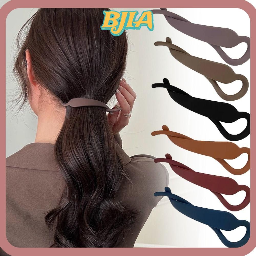 Bja Cross ผม Claws, หญิงสาวพลาสติก Frosted Banana คลิป, Casual Party Twist Hairpins