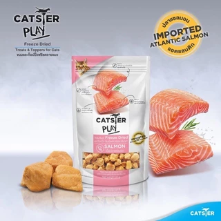 CATSTER PLAY ขนมแมว Freeze Dried และท็อปปิ้ง ชิ้นเนื้อแท้ๆ 100% ขนาด 40 กรัม