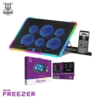 Nubwo COOLER PAD พัดลมระบายอากาศ FREEZER RGB พัดลม 6 ตัว Notebook ขนาด12-17นิ้ว รุ่น NX-F4
