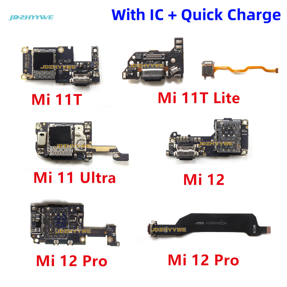 1pcs USB ชาร์จพอร์ต Dock Connector ซิมการ์ด Reader Board Flex สําหรับ Xiaomi Mi 11T 11 12 Lite Pro