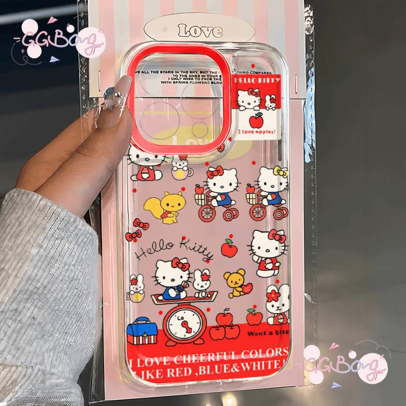 อินเทรนด์ผลไม้จักรยานสวัสดีคิตตี้เคสใส OPPO A57 A5 A58 A38 A5s A16 A78 A53 A18 A12 A17K A7 A17 A3s A15 A9 A54 Reno 5F