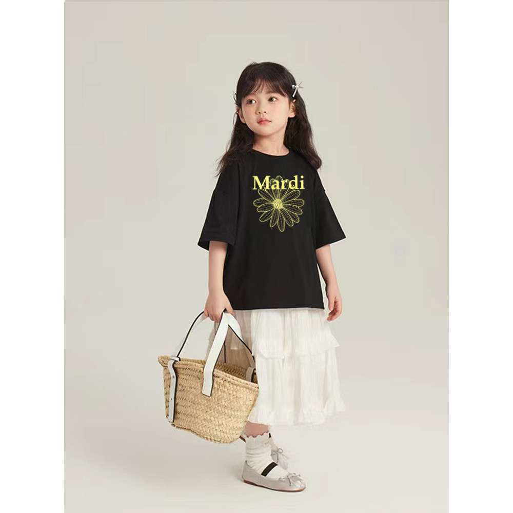 (จัดส่งตลอด 24 ชั่วโมง) Mardi เสื้อยืด พิมพ์ลายการ์ตูน น่ารัก สําหรับเด็กผู้หญิง 1-11 ปี