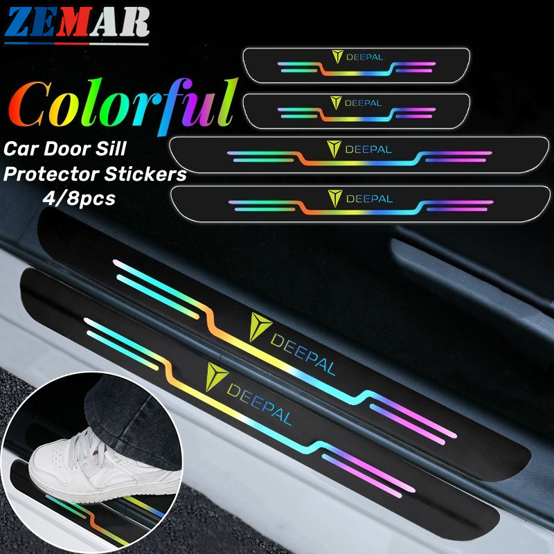 Changan Deepal S07 L07 สติกเกอร์ติดธรณีประตูรถยนต์ สติกเกอร์สะท้อนแสงสีสันสดใส ป้องกันรอยขีดข่วนป้องกัน สติกเกอร์ป้องกันท้ายรถ