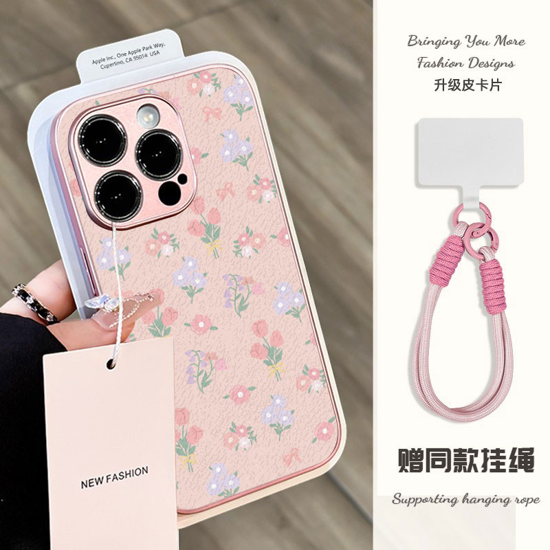 สําหรับ iPhone กรณี IP16 PRO MAX IP11 IP14plus IP13 IP14 โลหะสิทธิบัตรหนัง IP11 PRO MAXเชือกมือสไตล์การ์ตูนน่ารัก