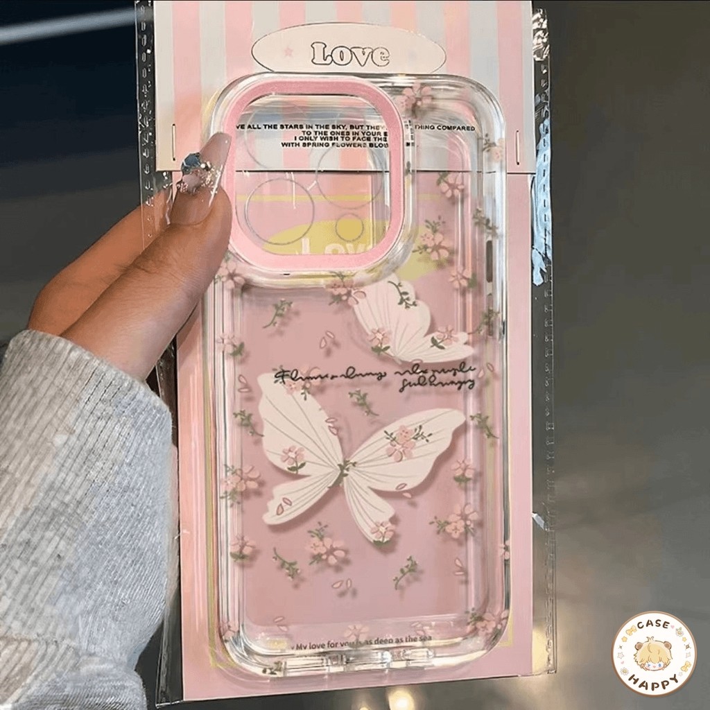 ดอกไม้โรแมนติก ลายผีเสื้อฝันๆ โบว์สวยๆ เคสIPhone 13 11 Pro Max 7Plus 12 15 14 Pro Max 7 15 8 Plus X XS XR Max SE 2020