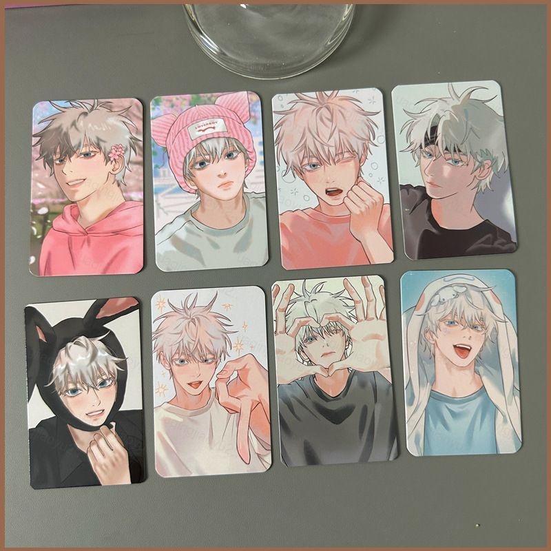 8pcs อะนิเมะ Jujutsu Kaisen การ์ดแฟนคอลเลกชัน Gojo Satoru การ์ดแฟนคอลเลกชันของขวัญ