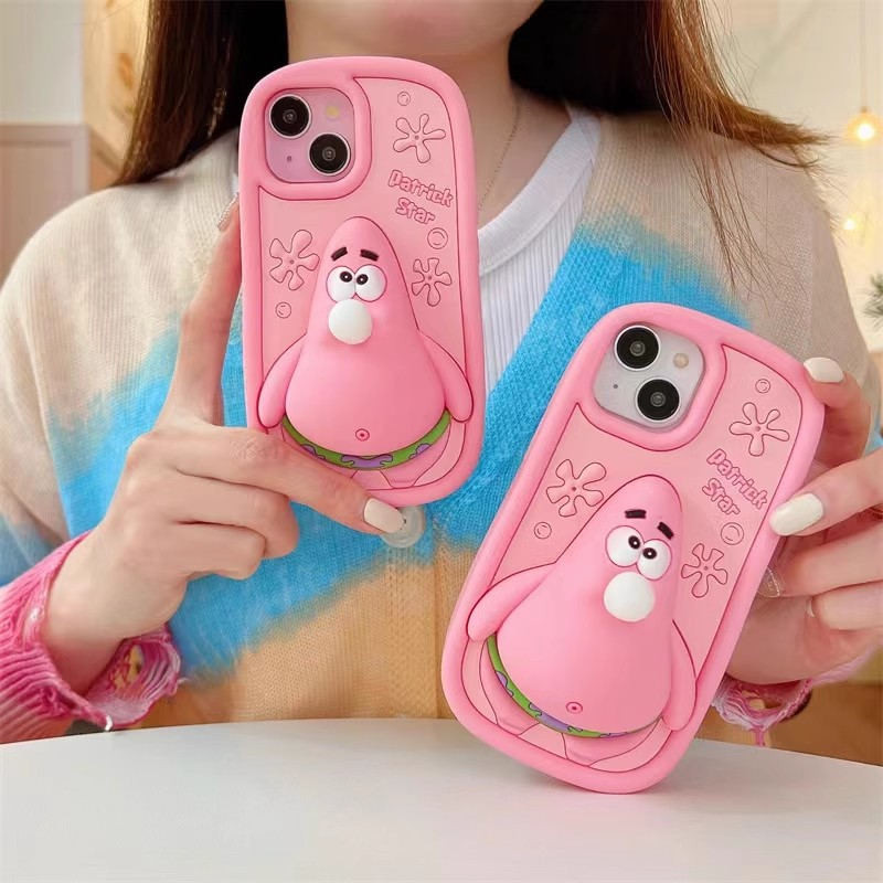 3D กันกระแทก สําหรับ Samsung Galaxy S24 S23 Ultra S23FE S21FE A55 A54 A35 A34 A32 A25 A52 A52S 5G A15 4G A51 เคสมือถือ Soft TPU Case เคสป้องกัน Cute Cartoon Patrick Star Cover เคสกันกระแทก เคสซิลิโคน เคสป้องกันสามมิติ