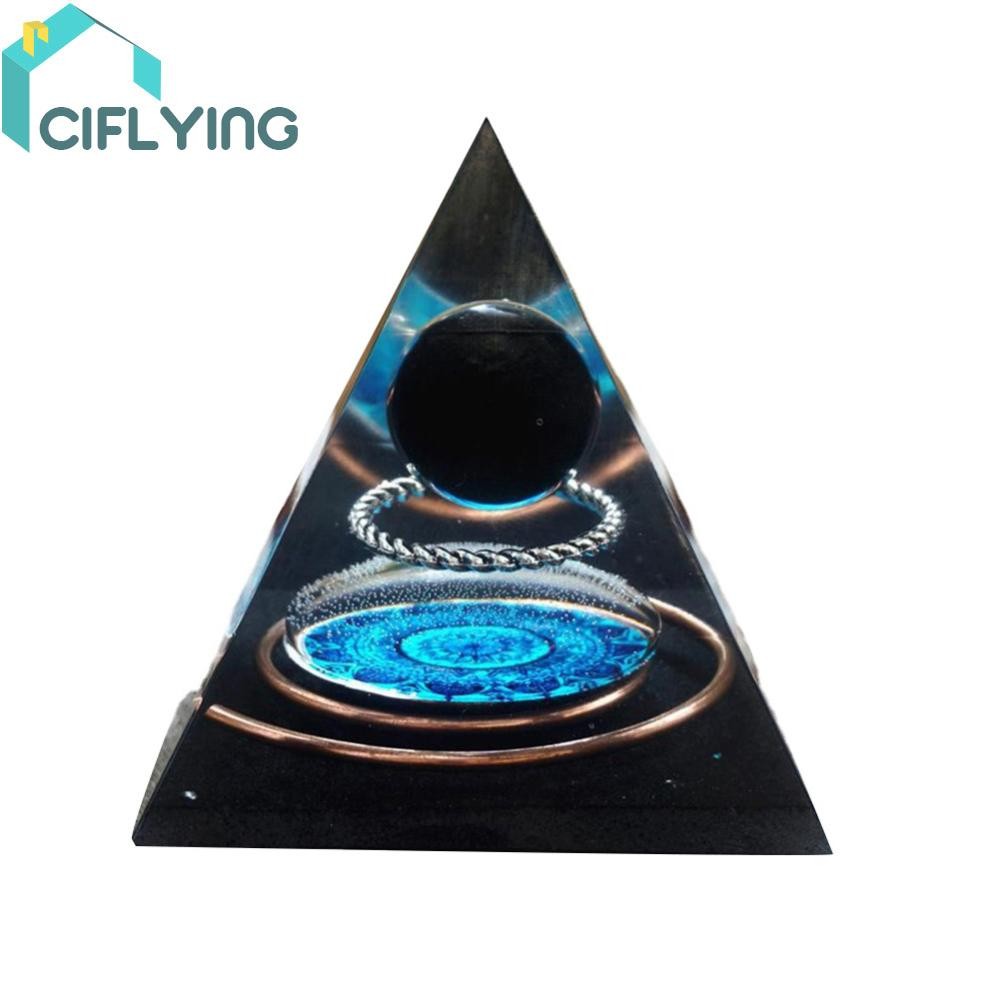 คริสตัลพีระมิด Healing Energy Reiki Chakra โฮมออฟฟิศตกแต่ง [Ciflying.th]