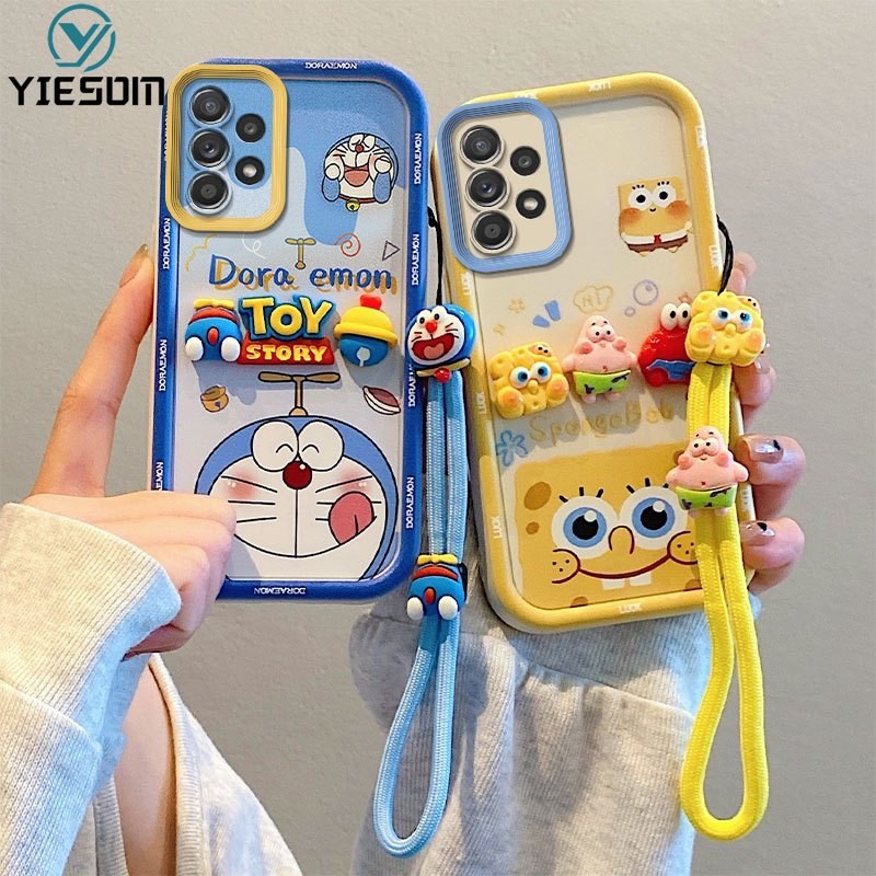 SAMSUNG เคสโทรศัพท์สําหรับsamsung Galaxy A53 A33 A23 A13 A52 A52S 5G A32 A22 A12 A51 4G A31 A21S 3Dตุ๊กตาการ์ตูนKuromi Pochaccoพร้อมสายรัดข้อมือสายคล้องมือซิลิโคนนุ่ม